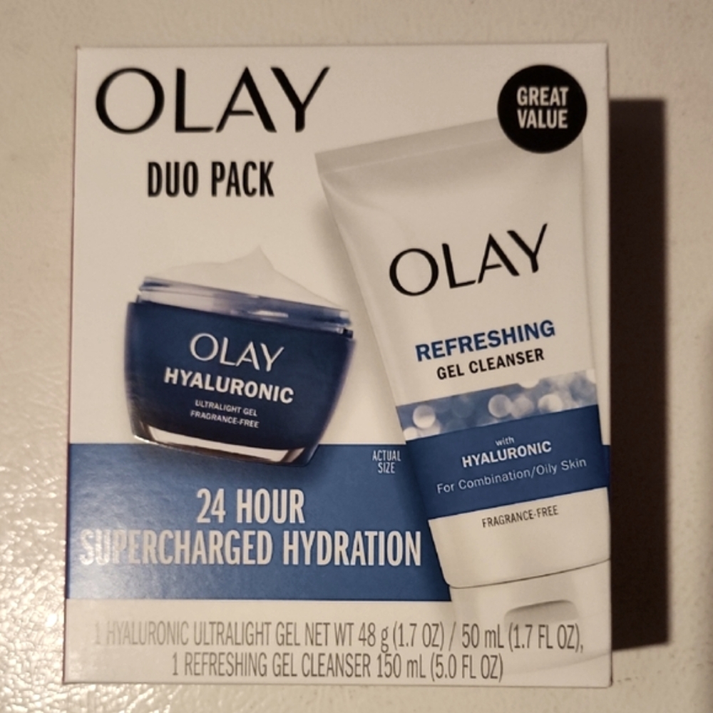 🚨🚨Last Chance🚨🚨Olay Duo Pack Hyaluronic Gel Cleanser and Moisturizer